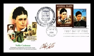DR JIM STAMPS US COVER NELLIE CASHMAN LEGENDS OF THE WEST FDC COMBO DUAL CANCEL - Picture 1 of 2