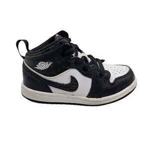 Jordan 1 Mid SE 9C Panda Elephant Black White Kid Toddle Shoe Sneaker FB9912-001 - Picture 1 of 14
