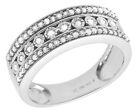 Ladies 10K White Gold Genuine Diamonds Engagement Wedding Band Ring 0.30ct 7mm