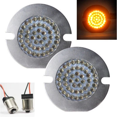 Eagle Lights 3" Harley LED FLAT Amber Rear Turn Signals Bikes w Center Taillight - Image 1 of 4