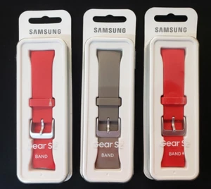 Samsung Galaxy Gear S2 QTY 3 Watch Sport Silicone Band Bracelet  Red Gray NEW 3 - Picture 1 of 3