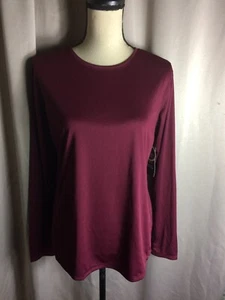 Athletic Works Damen Top Größe Medium M weinrot Training dünner Stoff Langarm - Bild 1 von 5