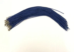 Dupont 2.54mm crimped bronze contact pin BLUE color 300mm 26AWG wire cable 30pcs - Picture 1 of 4