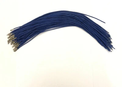 Dupont 2.54mm crimped bronze contact pin BLUE color 300mm 26AWG wire cable 30pcs - Image 1 of 4