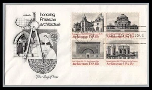 US FDC # 1928-1931 18c American Architecture Artmaster block  1981, 9p2366 - Picture 1 of 1