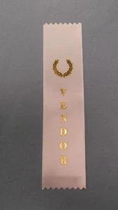 VENDOR award white satin ribbons lot of 5 gold foil letters wreath - Picture 1 of 1