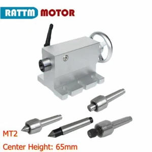 【US】CNC Lathe Rotary 4th Fourth Axis Movable MT2 Tailstock + 4 Heads Changable - Picture 1 of 6