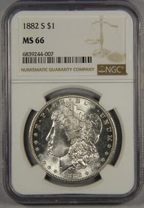 1882-S Morgan Silber Dollar NGC MS66 1 $ - Bild 1 von 3