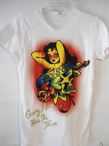 POISON BRET MICHAELS EVERY ROSE 2006 CONCERT / MUSIC SHIRT GIRLS LARGE - Picture 1 of 4
