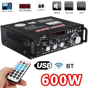 600W 2 Channel Bluetooth Mini HIFI Power Amplifier Audio Stereo Amp Home Car FM - Bild 1 von 27