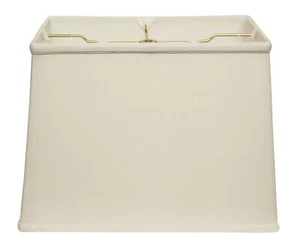 16 White Throwback Rectangle Linen Lampshade - Picture 1 of 1