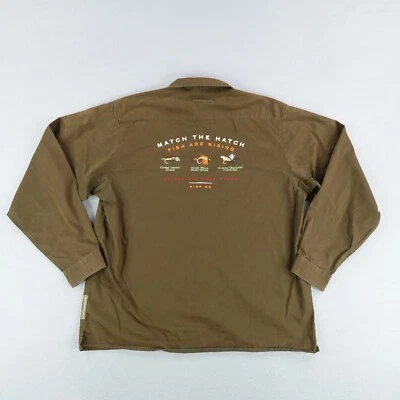 Exofficio Shirt Mens Large Brown Embroidered Match The Hatch Fishing Button Up - Image 1 of 4