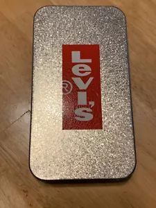 Genuine Levi’s Watch Tin Art Stencil Collectible Secret Stash Case Excellent - Picture 1 of 4