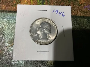 1946 Washington Quarter Stempelglanz 90% Silber 25c US Münze - Bild 1 von 2