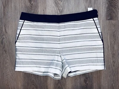 Ann Taylor Loft Women’s Tweed Short Black & White Striped Size 14 New - Image 1 of 4