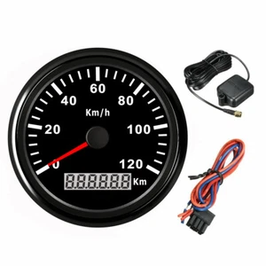 85MM GPS Black 120KM/H Speedometer Odo for Car Truck Marine Motorcycle RV 12/24V - Picture 1 of 8
