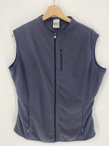 Womens LRG (12-14) Nike Therma Fit Fleece Vest Full Zip Blue Gray Pockets 2181 - Picture 1 of 6
