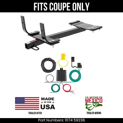 For 2000 BMW 323Ci Trailer Hitch w/ 4 Pin Wiring Fit Coupe Curt 2K 1.25" Tow Kit - Image 1 of 3