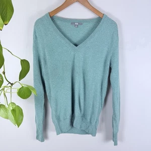 Uniqlo Size Medium Jumper 100% Cashmere Knit Aqua Blue Green Long Sleeve - Bild 1 von 5