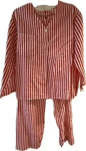 Girls Pajama PJ Cotton Homemade Long Sleeve, Pants 24” Elastic Waist 18” Sleeves - Picture 1 of 9