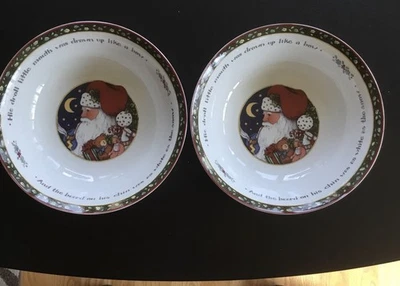 2 tigelas de servir história de Natal Susan Winget da China internacional frete grátis - Imagem 1 de 4