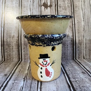 Scaldacandela cera pupazzo di neve Natale ceramica invernale Bath & Body Works vintage 1995 - Foto 1 di 9