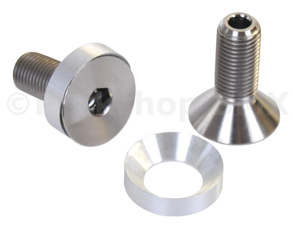 3/8" X 24T HOLLOW bicycle BMX crank spindle bolts fits Profile (PAIR) - TITANIUM - Image 1 of 1