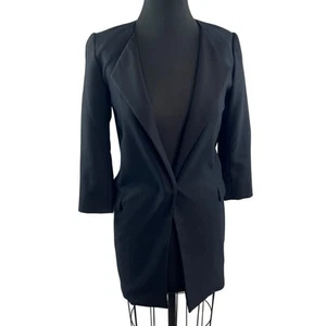 By Malene Birger Lanoa Woven Blazer Gathered Shoulder Single Breasted Size 32 - Picture 1 of 10