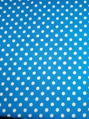Waverly Inspirations Screen Print Blue Background White Dots  100% Cotton  BTY - Image 1 of 3