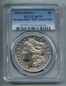 2021 O Privy Morgan Silver Dollar PCGS MS 70 - Picture 1 of 4