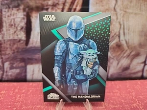 2022 Topps Chrome Black Star Wars #12 THE MANDALORIAN GREEN Refractor #/99 - Bild 1 von 9