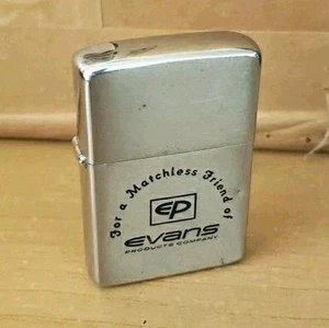 Vintage 2517191 Zippo Cigarette Lighter 1960's EVANS Products EP Advertising - Picture 1 of 10