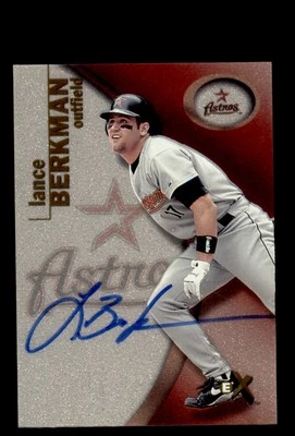 Tarjeta de béisbol firmada automática 2001 Fleer E-X #28 Lance Berkman Houston Astros Foto 1 de 2