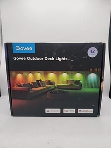 Govee Outdoor Deck Lights, 12 Multicolor Lights, IP65 Waterproof OPEN BOX - Picture 1 of 6