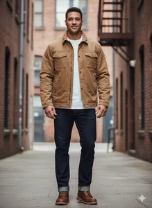 Levi's XXL Military Field Barn Chore canvas Retro utility insulate Jacket Brown - Picture 1 of 15