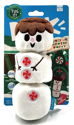 Juguete de peluche BarkBox Holiday Christmas Frosty The Smoreman XS/M Squeaky para perro 8x3" Foto 1 de 4
