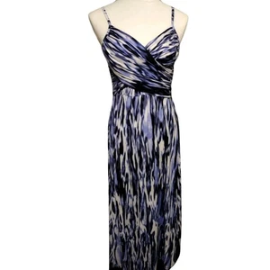 Maxi Vestido Jennifer Lopez Mujer Talla Pequeña Estampado Abstracto Sobrepelliz Cuello en V Mangas - Imagen 1 de 11