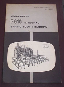 JOHN DEERE F910 SPRING TOOTH HARROW, OPERATORS MANUAL - Picture 1 of 1