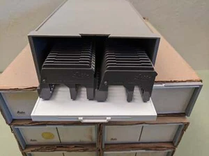 Leitz 35mm Objektträgeraufbewahrung Truhe F*S mit 2 Universalschalen für 100, 2x2 Zoll Objektträger - Bild 1 von 12