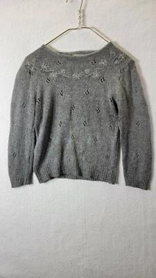 Top floral Nicole Curie para mujer M gris seda acrílico conejo nailon  Foto 1 de 4