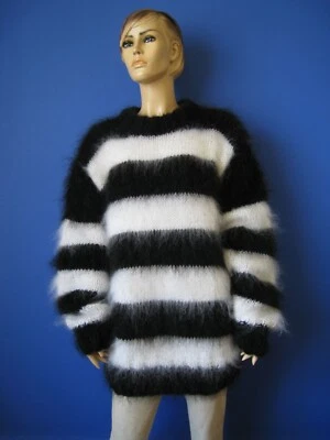 Nuevo Suéter Mohair Esponjoso Tejido a Mano Talla XL Foto 1 de 4