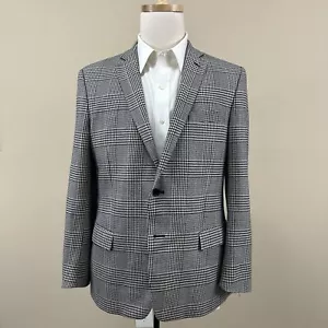 Versace Collection Black White Glen Plaid Houndstooth Blazer 42R EUC Read - Picture 1 of 13