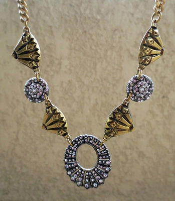 NEW Lulu Frost Adriatic Necklace crystal brass statement gold-tone vintage jcrew - Image 1 of 4