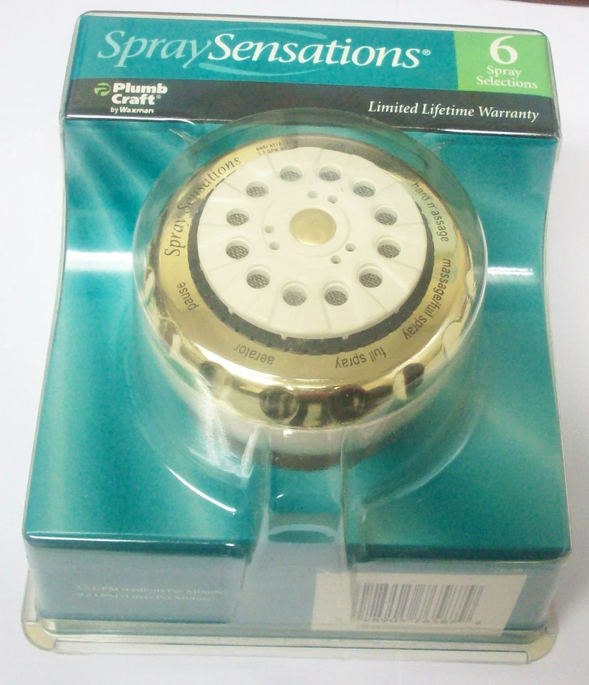 Cabezal de ducha de masaje Plumb Craft Waxman 76-587 Spray Sensation selección de 6 modos Foto 1 de 1