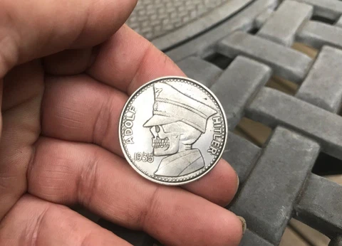 1935 5 REICHSMARK GERMAN FUHRER SKULL FACE WWII COMMEMORATIVE COIN Cover