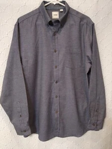 Rowm (Dillard's) Men's Button Down Shirt Size LARGE Long Sleeves Navy Blue - Picture 1 of 7