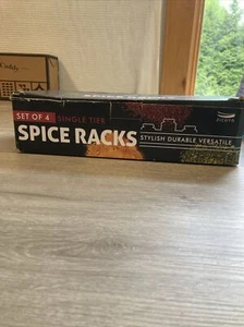 ZICOTO Farmhouse Style Hanging Single Tier Spice Racks Set Of 4 - Picture 1 of 3
