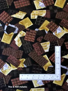 Chocolate Candy Bars Fabric Chocolicious Cotton Kanvas Studio Benartex Yard - Picture 1 of 1