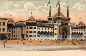 Ocean Park, CA California BATH HOUSE & BEACH SCENE ca1900's PCK UDB Postcard - Picture 1 of 2