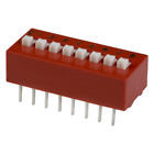 Pack of 2 78B08ST Switch DIP OFF ON SPST 8 Raised Slide 0.15A 30VDC PC Pins 2000